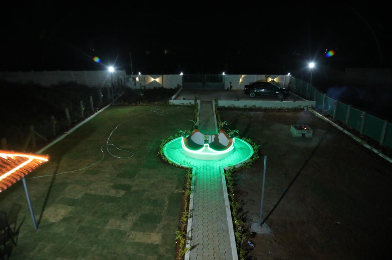 Lawn & Central Fountain (Night View)
